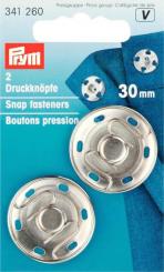 Prym Druckknöpfe 30mm zum Annähen silber 