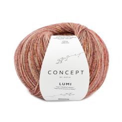 Lumi Socks Merinowolle Ocker-Braun-Rot 
