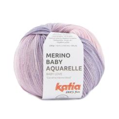 Merino-Baby Aquarelle Rosé-Helllila-Dunkelbraun 