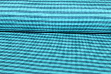Bündchenware blau gestreift 