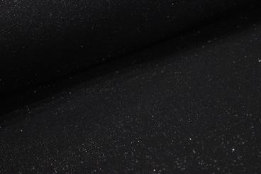Bündchenware schwarz mit silberglitzer 