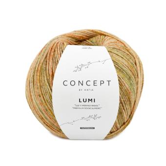 Lumi Socks Merinowolle Grün-Rot-Ocker 