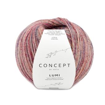 Lumi Socks Merinowolle Perlbrombeer-Grünblau-Ocker 