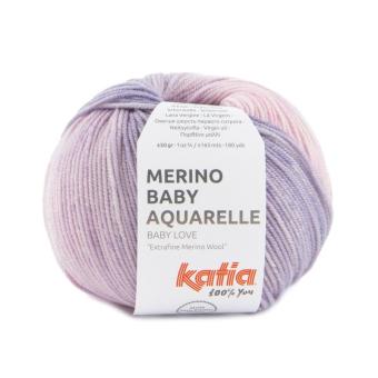 Merino-Baby Aquarelle Rosé-Helllila-Dunkelbraun 