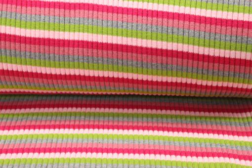 Breiter Strickbund rosa multicolor gestreift 