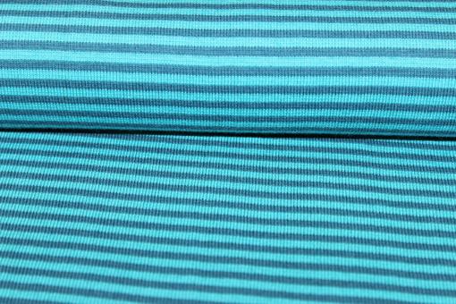 Bündchenware blau gestreift 