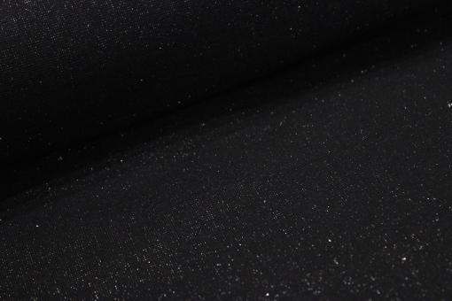 Bündchenware schwarz mit silberglitzer 