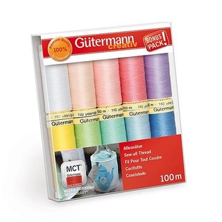 Gütermann Creativ 10 Spulen Allesnäher 100m Pastell Farben 